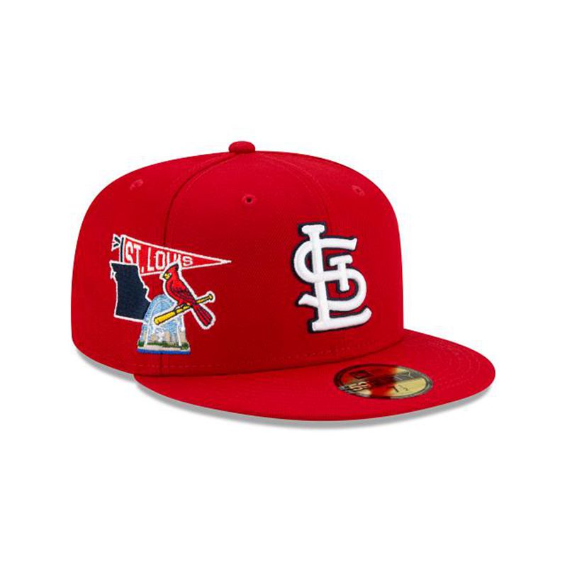 MLB St. Louis Cardinals City Patch 59Fifty Fitted (KKB9792) - Red New Era Caps